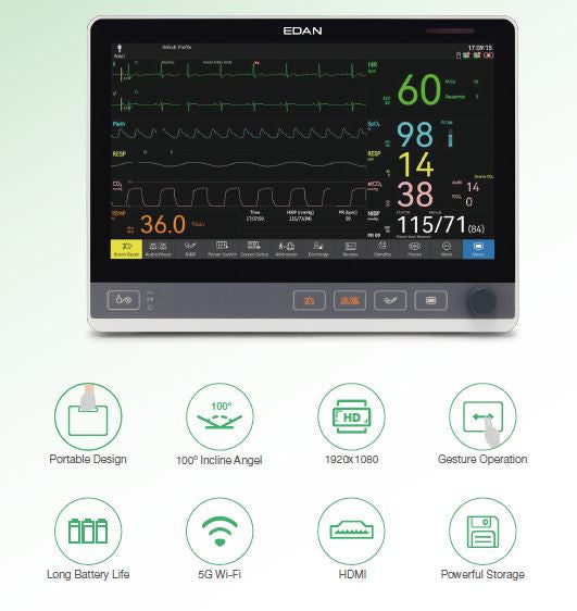 Edan UX12 Patient Monitor w/G2